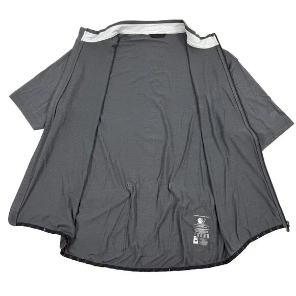 Ashmei Merino Carbon Jersey Mens Sz 2XL Gray Full Zip Short Sleeve Cycling Bike